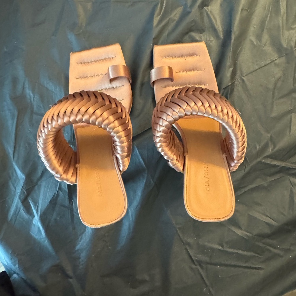 Gia Borghini Tan Braided Sandals